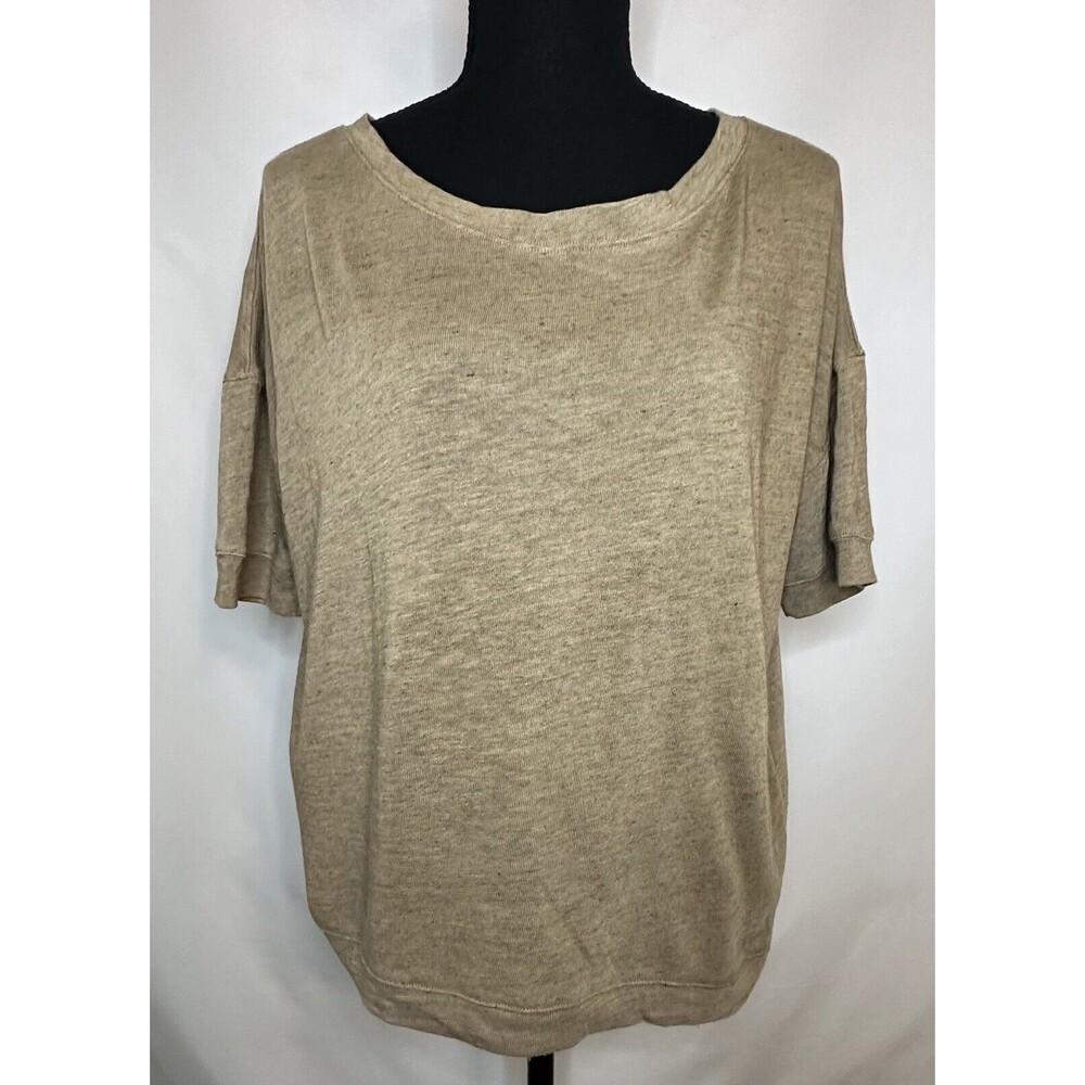 SUNDRY Tan Beige Short Sleeve Relaxed Fit Shirt Women's SIZE SMALL‎ (1) NWT